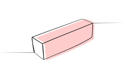 continuous drawing of a buff for nails of one line. - obrazy, fototapety, plakaty