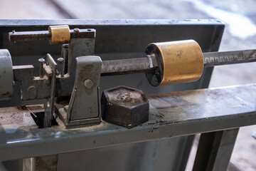 Mechanical balance Weighing scale used for heavy items in retro style with rim light