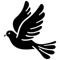 Graceful Doodle Dove Vector: Symbol of Peace, Harmony, and Elegance in Black.