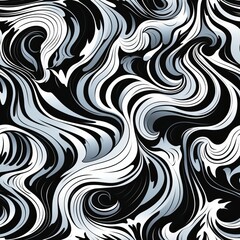 Abstract Seamless Black and White Wave Pattern Background for Modern Designs and Creative Projects