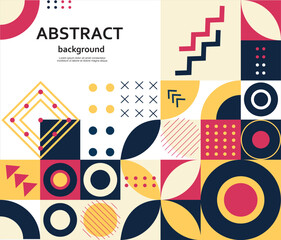 Retro Geometric Cover. Abstract Shape Composition. Colorful neo geometric poster. Modern abstract promotional flyer background vector