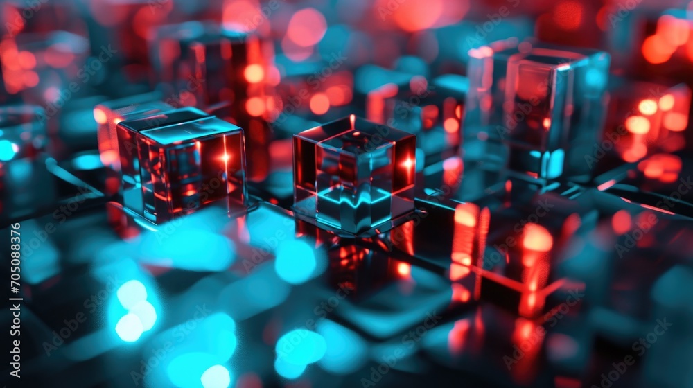 Aufkleber a bunch of cubes sitting on a table. suitable for various design projects