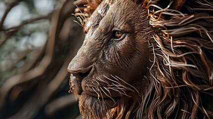 Handmade Wire Lion Sculpture - Detailed Artwork of Majestic Animal