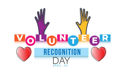 Volunteer Recognition Day. background, banner, card, poster, template. Vector illustration.