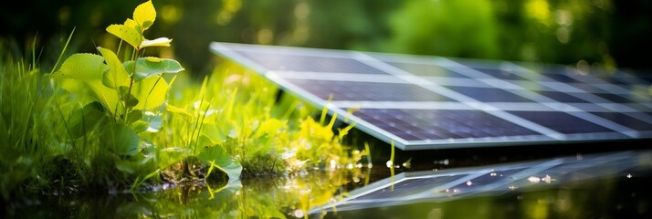 Close-Up of Solar Cell Farm. Sustainable Photovoltaic Power Plant Generating Renewable Energy