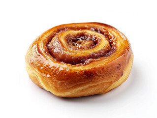 Delicious cinnamon rolls isolated on a white background. Minimalist style. 