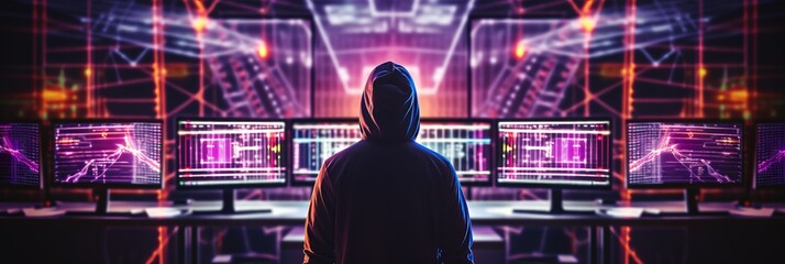 Cybersecurity Vulnerability. Log4J, Hacker and Malware Concept in the Metaverse Digital World