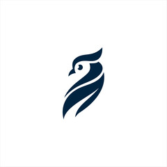 black owl logo design in white background