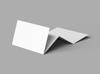 Blank 4-panel accordion fold brochure render to present your design