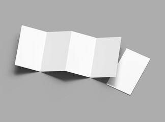 Blank 4-panel accordion fold brochure render to present your design