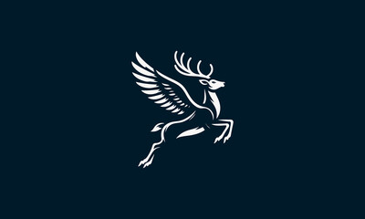 deer flying vector illustration logo design