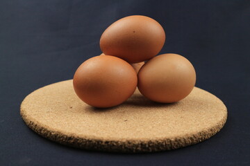 Chicken egg, rotation shot, Chicken fresh raw eggs. Black background