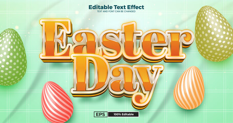 Happy Easter Day Editable text effect in modern trend style