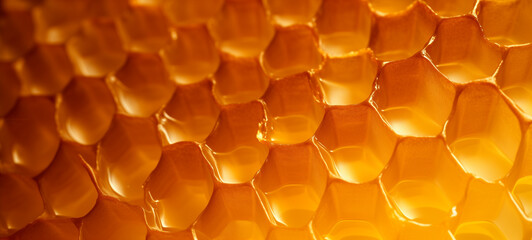 Bee honeycomb texture, macrophotography, generative AI