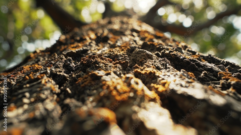 Aufkleber A detailed close up view of a tree trunk. Perfect for nature enthusiasts or those in need of a nature-themed background