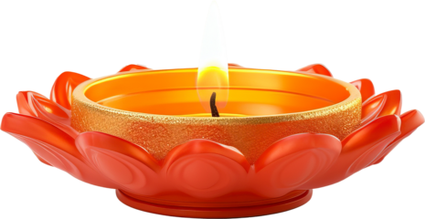 Diwali diya isolated on transparent background. PNG