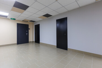 interior of the apartment without decoration in gray colors. rough finish