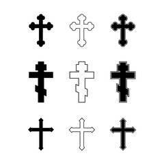 This is a collection of several orthodox crosses made with various types of black made on a white background with a large size so that they will not break.