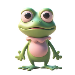 Fototapeta premium Frog Cartoon Character Illustration Art With a Transparent Background Generative AI.
