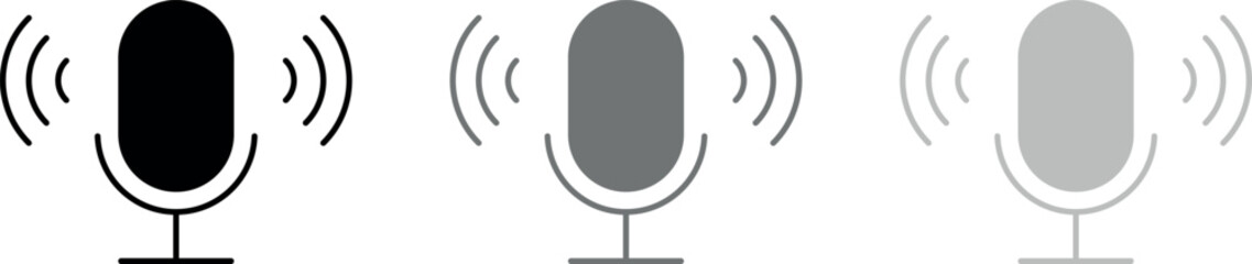 Microphone icon collection. Vector illustration