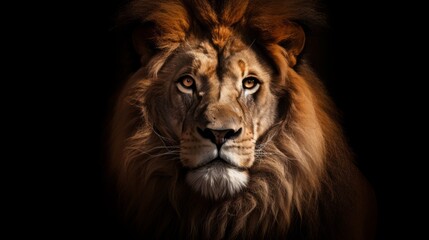 Fototapeta premium Lion majesty: stunning 8k high-definition wallpaper capturing the regal face of the king of the jungle