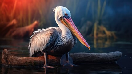 pelican on the water