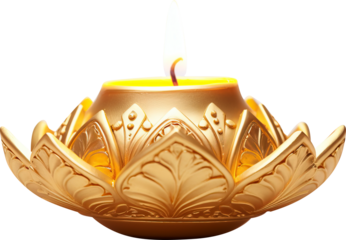 Diwali diya isolated on transparent background. PNG