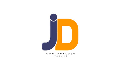 Alphabet letters Initials Monogram logo JD, JD INITIAL, JD letter