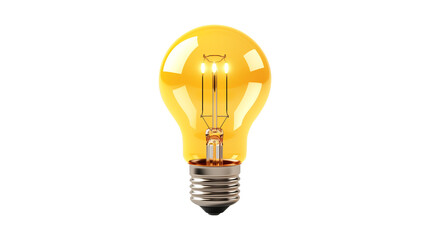 yellow light bulb isolated on white