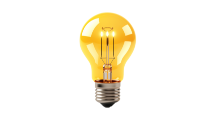 yellow light bulb isolated on white
