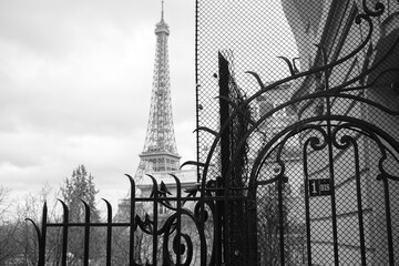 Nostalgic Parisian scenes, photographed in black and white.