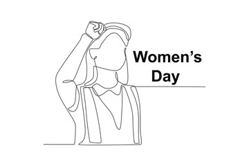 A woman encouraged. Womens day one-line drawing