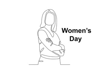 Women's Day illustration. Womens day one-line drawing