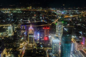 Night view of Taipei city.
