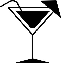 Martini or cocktail glass icon isolated on white background