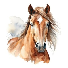watercolor illustration of a horse.
