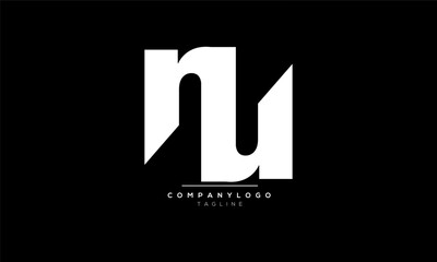 Alphabet letters Initials Monogram logo NU, NU INITIAL, NU letter