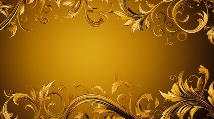 Vibrant golden background with intricate floral patterns