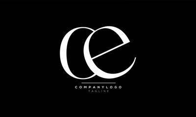 Alphabet letters Initials Monogram logo OE, OE INITIAL, OE letter