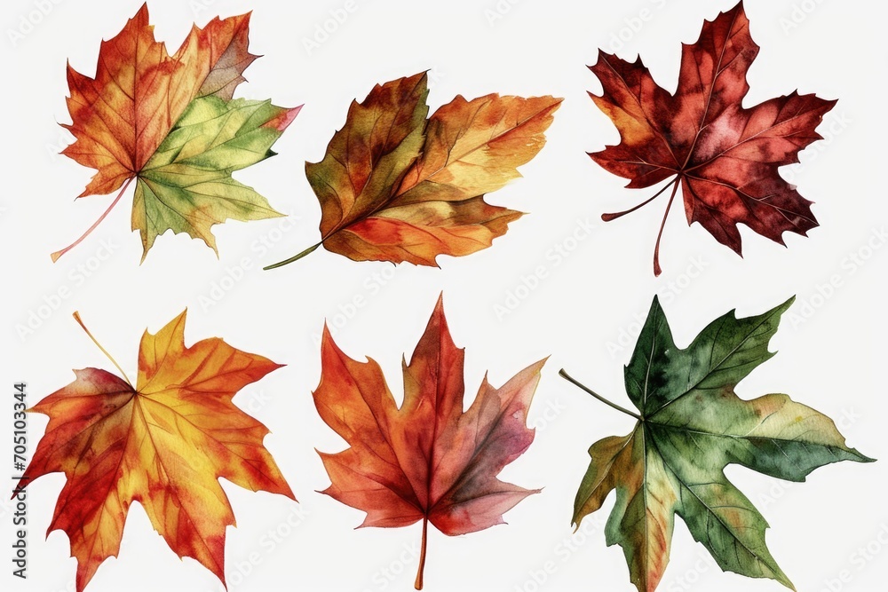 Poster colorful leaves arranged on a white surface. versatile image suitable for various autumn-themed proj