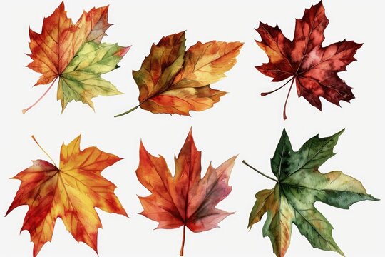 Colorful leaves arranged on a white surface. Versatile image suitable for various autumn-themed projects