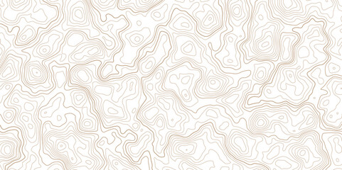 Brown topographic contour line isolated on transparent background. Abstract pattern with lines. Abstract sea map geographic contour map and topographic contours map background.