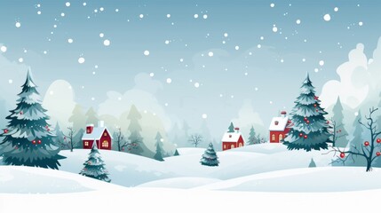 Whimsical Happy Christmas scene perfect for adding text or graphics