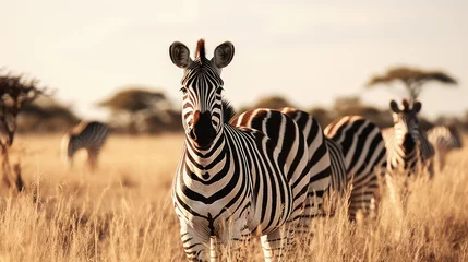 Rolgordijnen zebras in the savannah © faiz