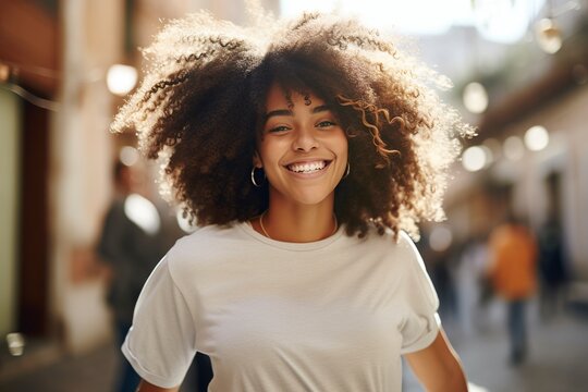 Black Model Posing In Front Of The Camera Jubilantly Dancing