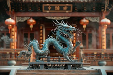 Obraz premium Chinese dragon in Chinese temple