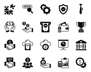Glyph icons set for Business.