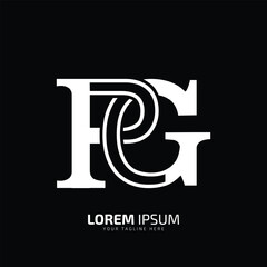 Alphabet letter P G, logo icon vector PG or GP minimal and negative space minimal logo