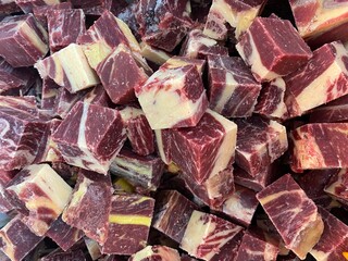 close up meat cube