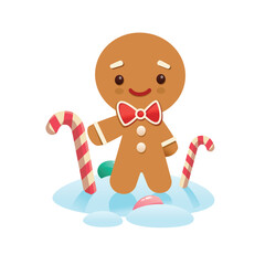 Illustration of a cute gingerbread man